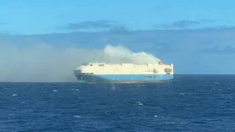 Car Carrier Caught Fire Mid  Atlantic